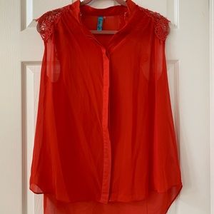 Flowy Red Sleeveless Top